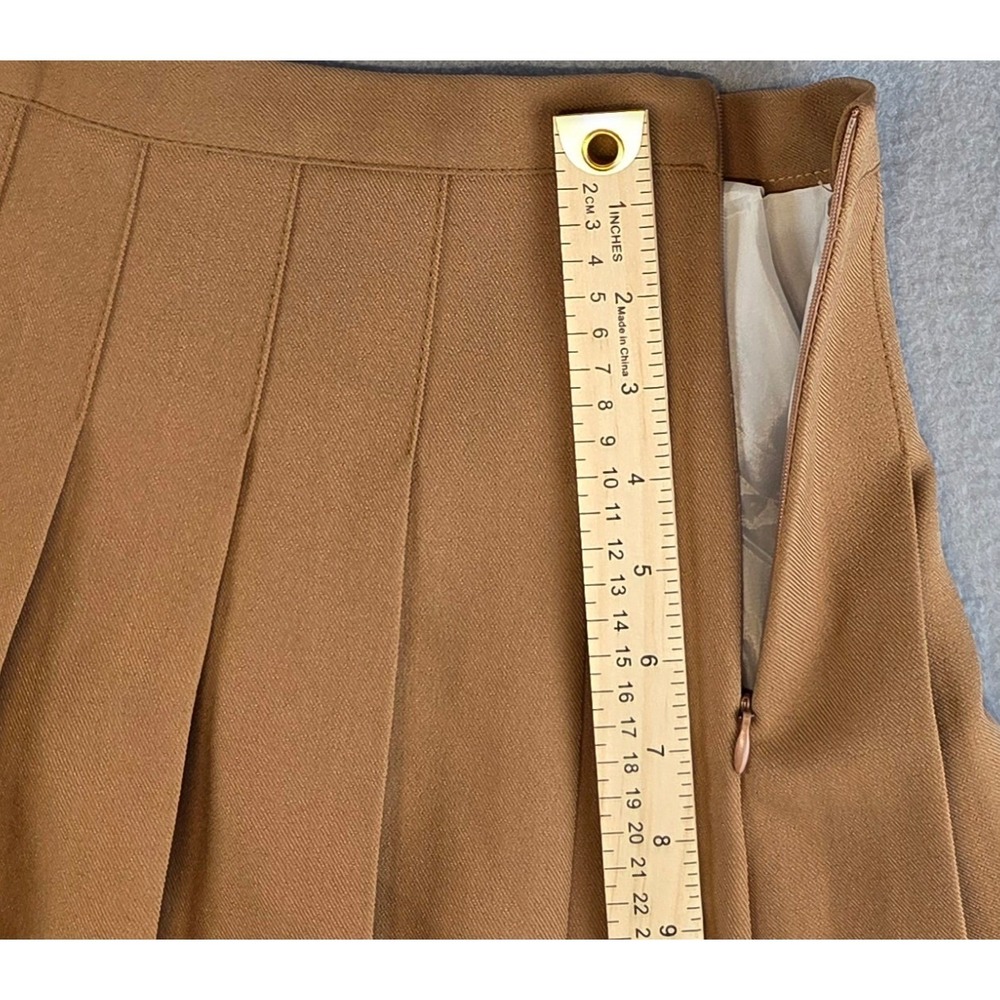 Brown Pleated Tennis Skirt Skort Built-in Shorts Preppy Blokecore Mini Skirt - Picture 2 of 8